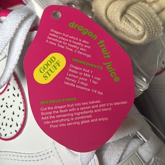 NWT Nike Air Force 1 Dragon Fruit Sneakers + BONUS knit, produce bag! Size 12 w - Picture 15 of 16